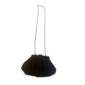 Vintage La Regale Black SparkleEvening Bag Chain Strap Pleated Design